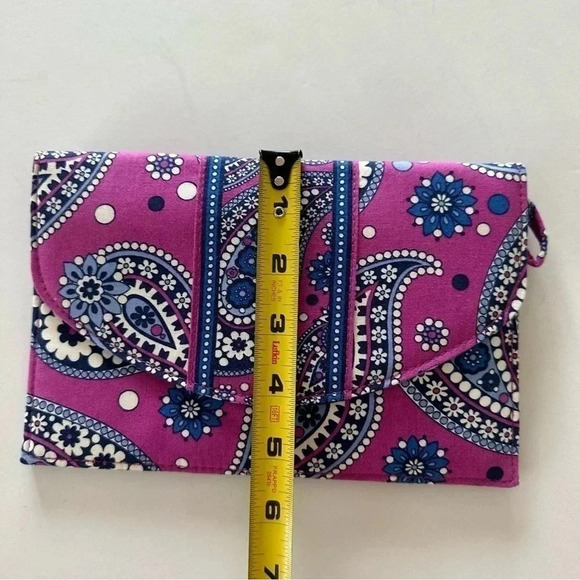 Vera Bradley Boysenberry Travel Envelope Purple Floral Paisley Colorful - Picture 7 of 9
